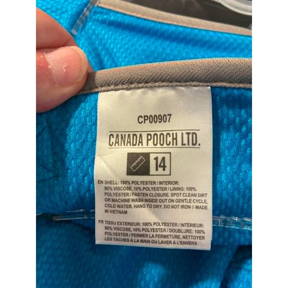 Canada‎ Pooch Chill Seeker Cooling Vest & Bandana Set 14 M Blue NWT Reflective
